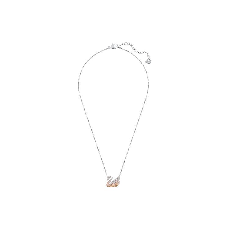Swarovski Swan Series Pink Gradient Swan Earring Set Necklace Women Jewelry 5215037+5215034