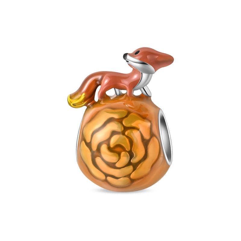 Fairy Tale Charms Copper Fox Rabbit Rose Robot Castle Prince Beads Fit 3Mm Original Bracelets Diy Jewelry Birthday Gift