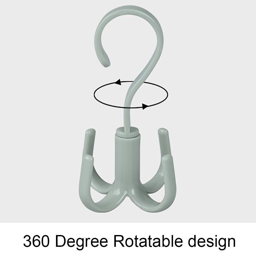 4-claw Hanger 360 Degree Rotatable Multifunctional Kitchen Storage Hook For Hanging Bag Scarf Belt Clothes