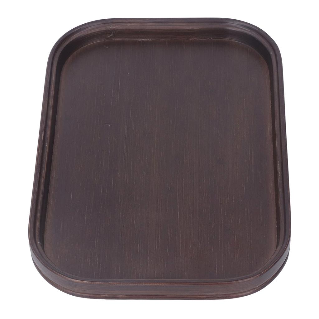 Bamboo Serving Tray Rectangle Walnut Color Delicate Elegant Natural Tea Tray for Home Shop