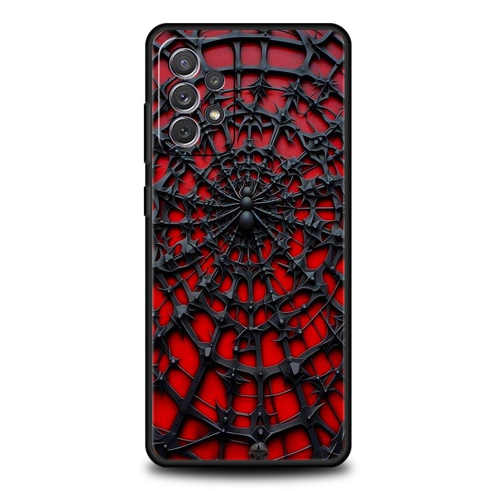Spider Web Phone Case for Samsung Galaxy A55 A35 A15 A14 A13 A25 A54 A51 A71 A72 A73 A32 A52 A41 5G Soft TPU Shell Fundas Capas