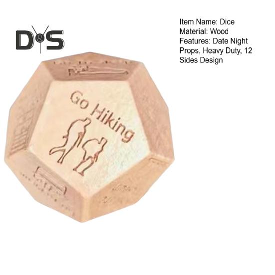 12 Sides Food Decision Dice Wooden Couple Date Night Ideas Dice Portable Dinner Takeaway Decider Dice Adults Girlfriend Boyfriend Date Night Props