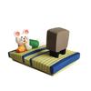 Tatami Zakka Three-Flower Cat & Pink Pig Hot Spring Cat Phone Stand Resin Ornaments