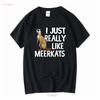 MeerkaT T-shirt Amante della Fauna Selvatica Animale Natura Selvaggia Zoologia manica lunga o corta vintage Lavato Alla Moda Casual abbigliamento designer