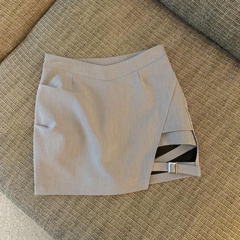 

Летняя юбка А-силуэта со шнуровкой и неровным разрезом XS (recommended 70-83 jin)