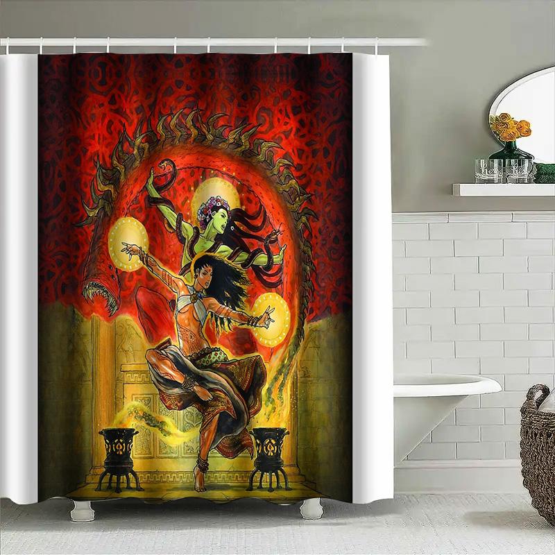 Cortina de Chuveiro Gótica de Terror Decoração de Vampiro Arte de Fantasia Sombria Casa Assustadora Quarto Gótico Decoração de Parede Assustadora de Halloween Ho Sinistro Sinistro