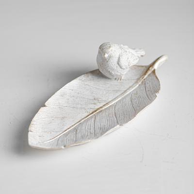 Resin Bird Feather Tray- Elegant Multi-Use Organizer forHome Decor, Cosmetics, and Jewelry Storage