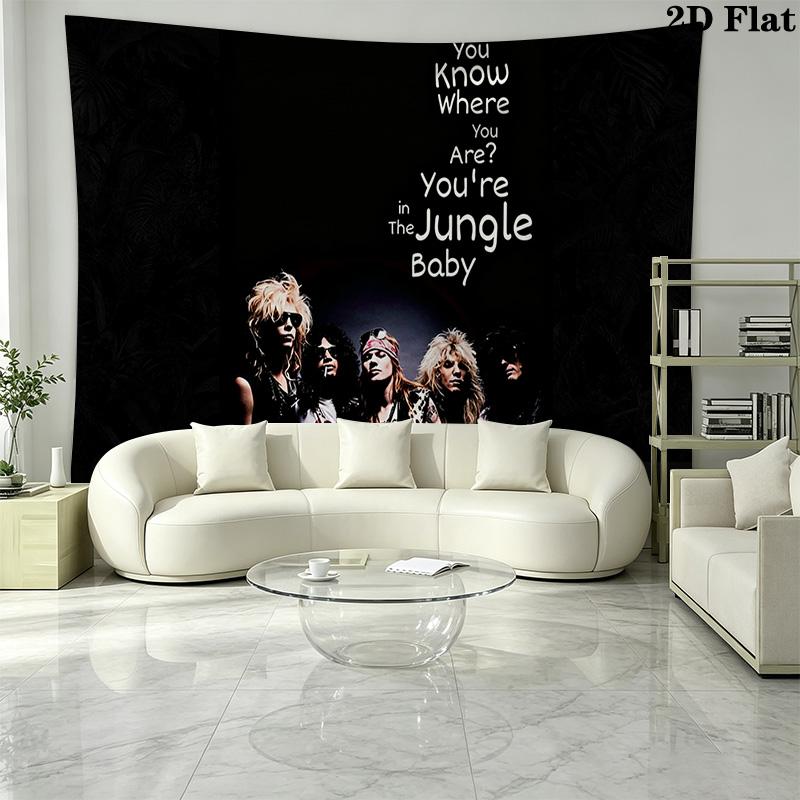 guns n roses Wall Tapestry Aesthetic Wall Hanging Printed Fabric Blanket Decorative Tapestries for Bedroom Living Room Home Decor