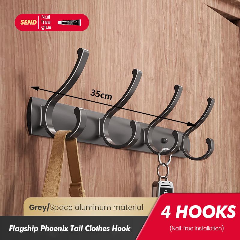 Nástěnný závěsný věšák na oblečení s vysokou nosností do ložnice, šatny bez vrtání děr