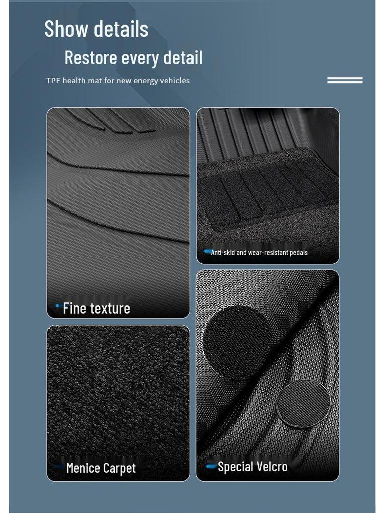 2023 Tesla Model 3 All-Inclusive TPE Floor Mats with High Edges