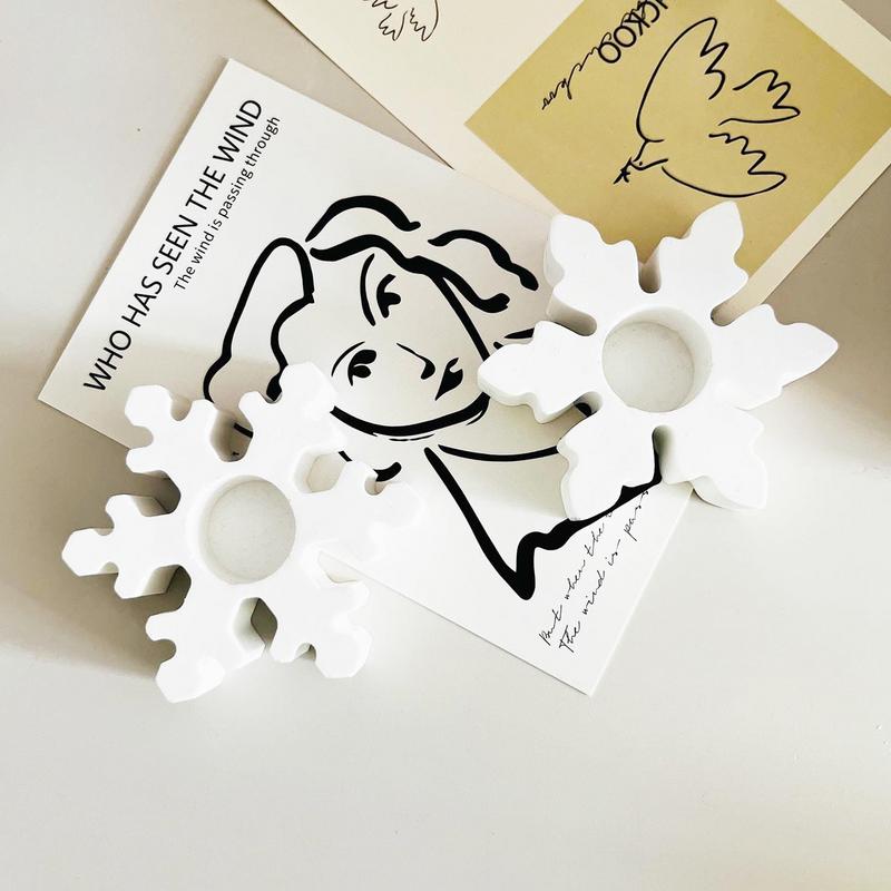 Christmas Snowflake Candlestick Mold Christmas Mold Snowflake Candlestick Plaster Mold Tealight Holder Terrazzo Resin Mold