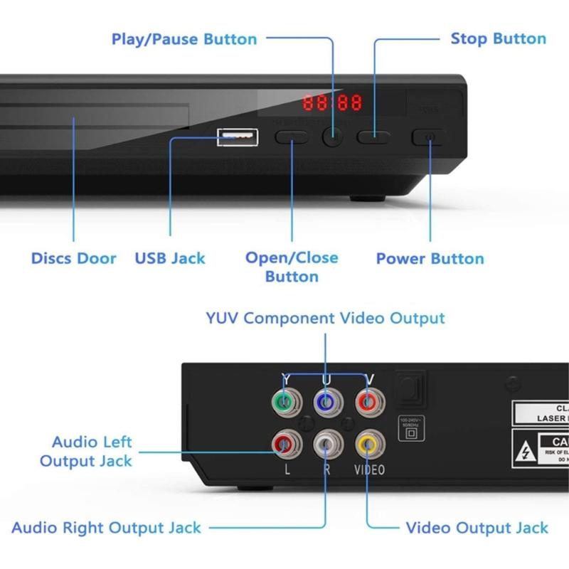 Disc-Player für Disc-Player NTSC USB-Eingang Fernbedienung Unterstützung für Heimkino Karaoke Musikzubehör