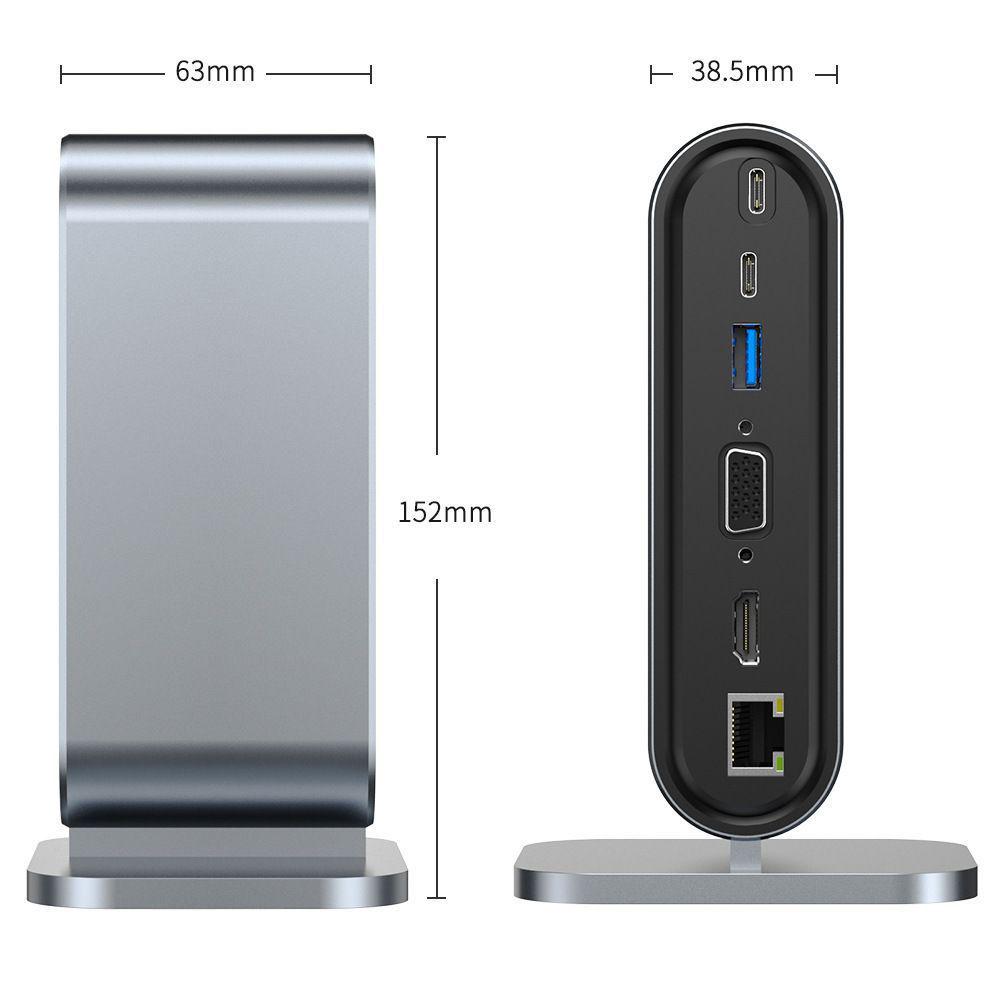 12-in-1 USB-C Vertical Docking Station for Mac and Huawei Computers