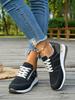 European & American Wedge Heel Fashion Sneakers: Versatile, Plus-Size, Color Block, Thick Sole Casual Shoes for Women
