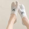 3Pairs Short Tube Sweet Bow Socks Invisible Split Toe Ankle Socks Simple Two Toe Boat Socks  Women