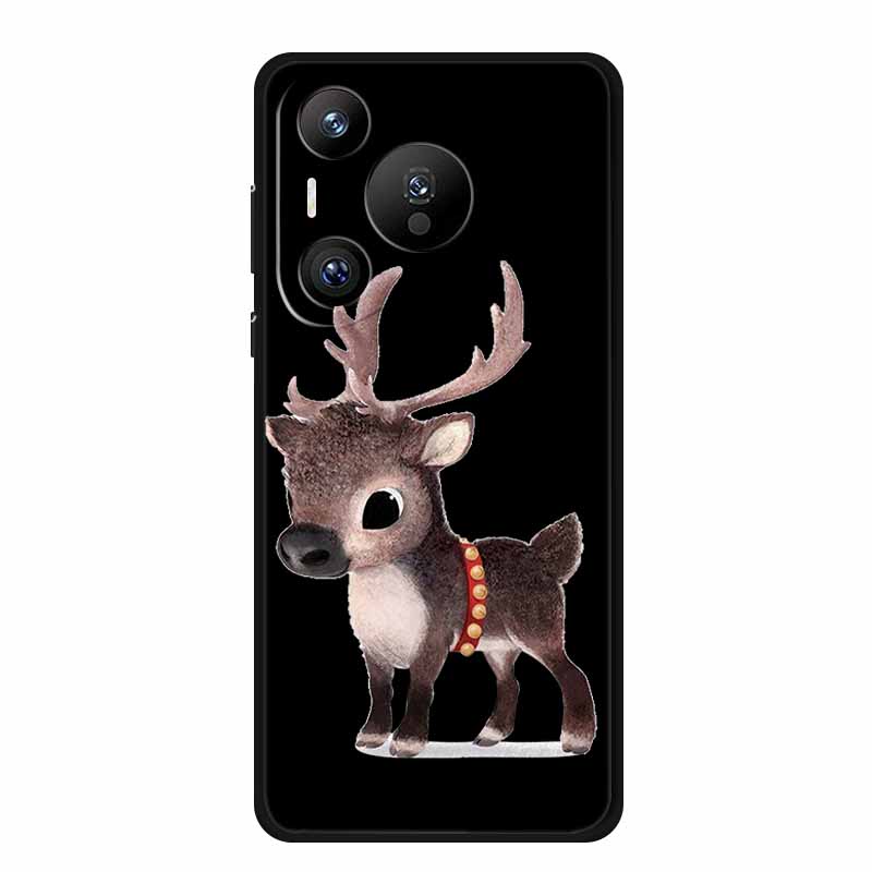 Black Silicone Case For Huawei Pura 70 Pro Case Cartoon Cat Soft Back Cover For Honor 400 Pro 5G Phone Case 400Pro Coque Funda