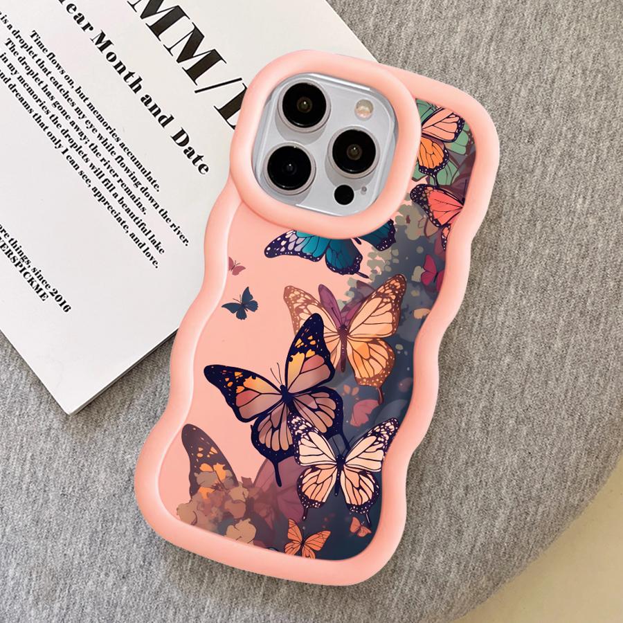 Cute Butterfly Case for iPhone 16 Pro Max 17 Air 8 11 12 13 14 XR 15 Plus Soft Phone Cover