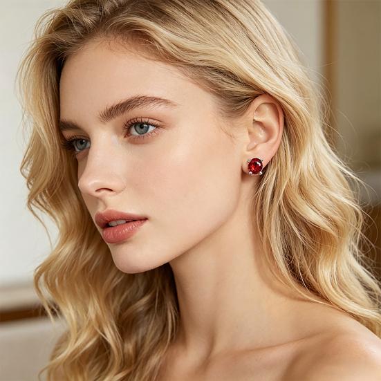 Zirconia Stud Earrings One Carat Main Stone Earrings Hypoallergenic Flat Back Earrings Comfortable Shiny Daily Wear Jewelry for Women Men