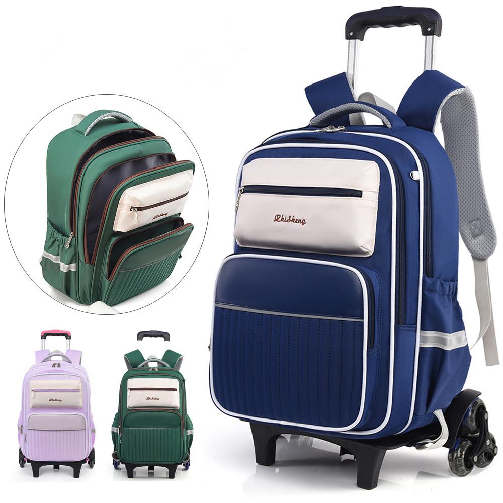 Rolling Backpack for Boys Girls Elementary School Bag with Wheels Mochilas Travel Trolley Bag 2 and 6 Wheels BOOKBAGS