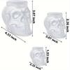 Small, medium and large 3D silicone cranial head moulds for resin, soap, clay, candle wax casting, Halloween home decoration