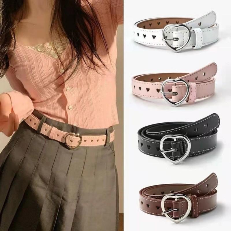 Stylish Women's Buckle Waist Belt Fashionable Korean Version Casual Heart Design