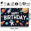 space rocket and galaxythemed background cloth banner suitable for birthday party decoration and wall decoration