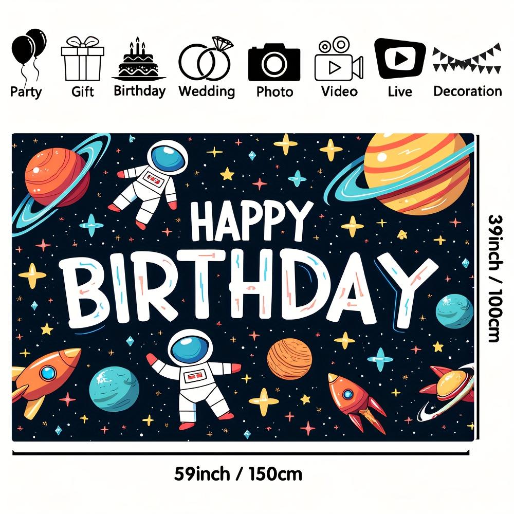 space rocket and galaxythemed background cloth banner suitable for birthday party decoration and wall decoration