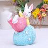Hand Paint Resin Rabbit Figurine Desk Decoration With Unique Eggs Designs Rabbit Statues For Home Or Offices Space