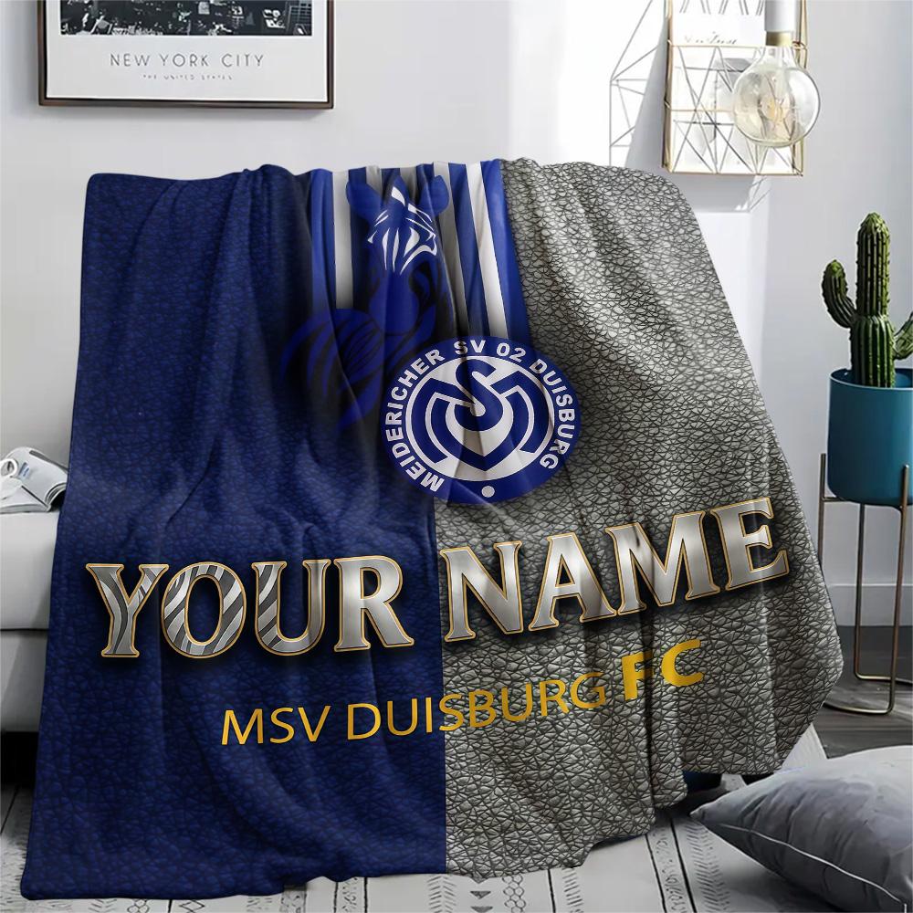 1PC Msv Duisburg Custom Name Patterned Flannel Blanket Suitable For All Seasons For Home Decor Warmth And Comfort Gifts Holiday Present