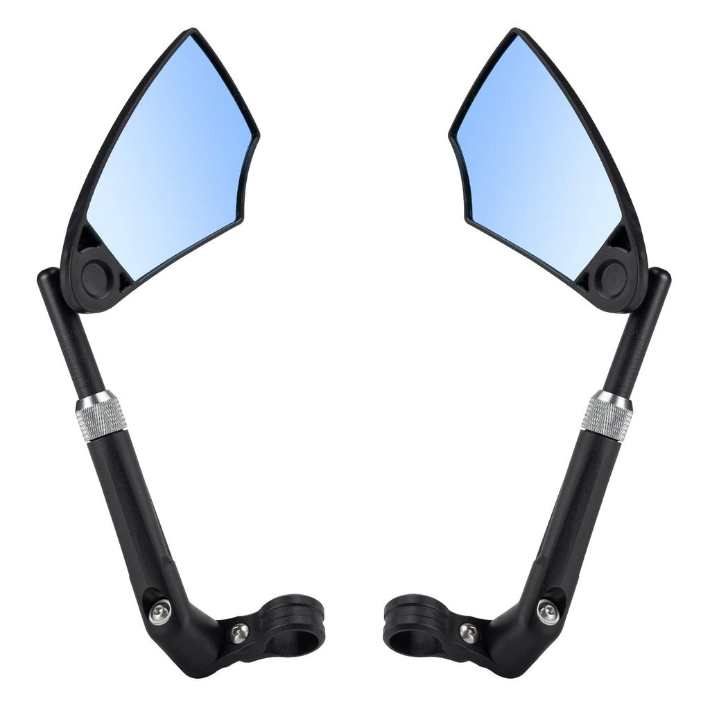ROCKBROS Bicycle Rearview HD Field of Side Bar End Easy Compatible with Road Bikes and Cross and Right Mirrors, View, Anti-Explosion Lens, Anti-Glare