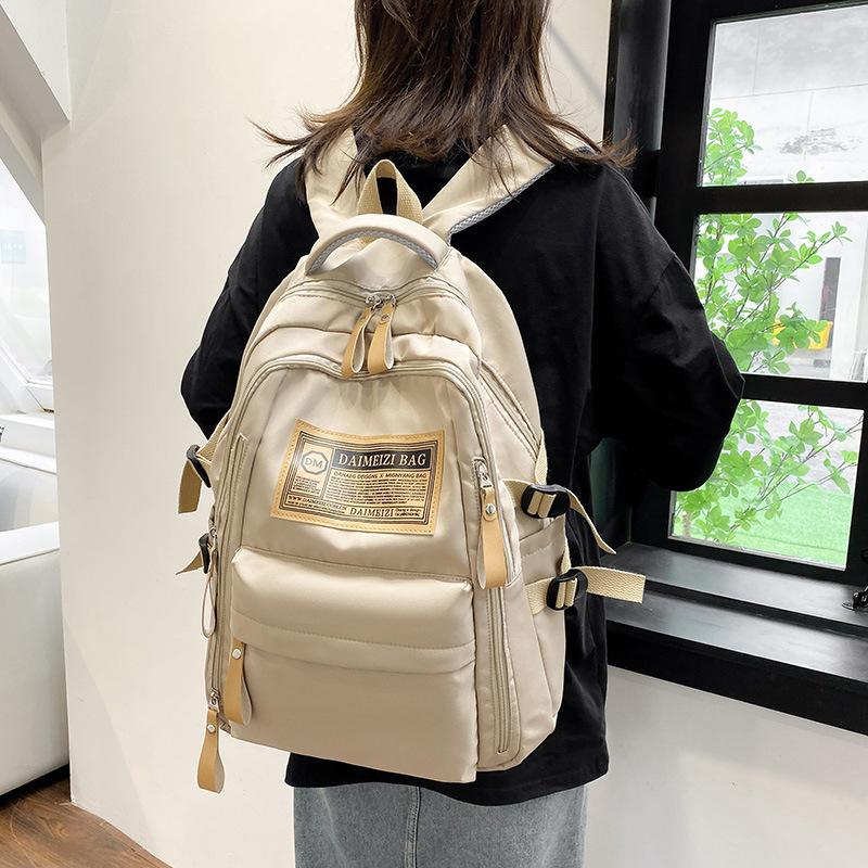 Backpack Student School Bag Large Capacity Backpack Lightweight Retro Trend Commuter Casual Backpack