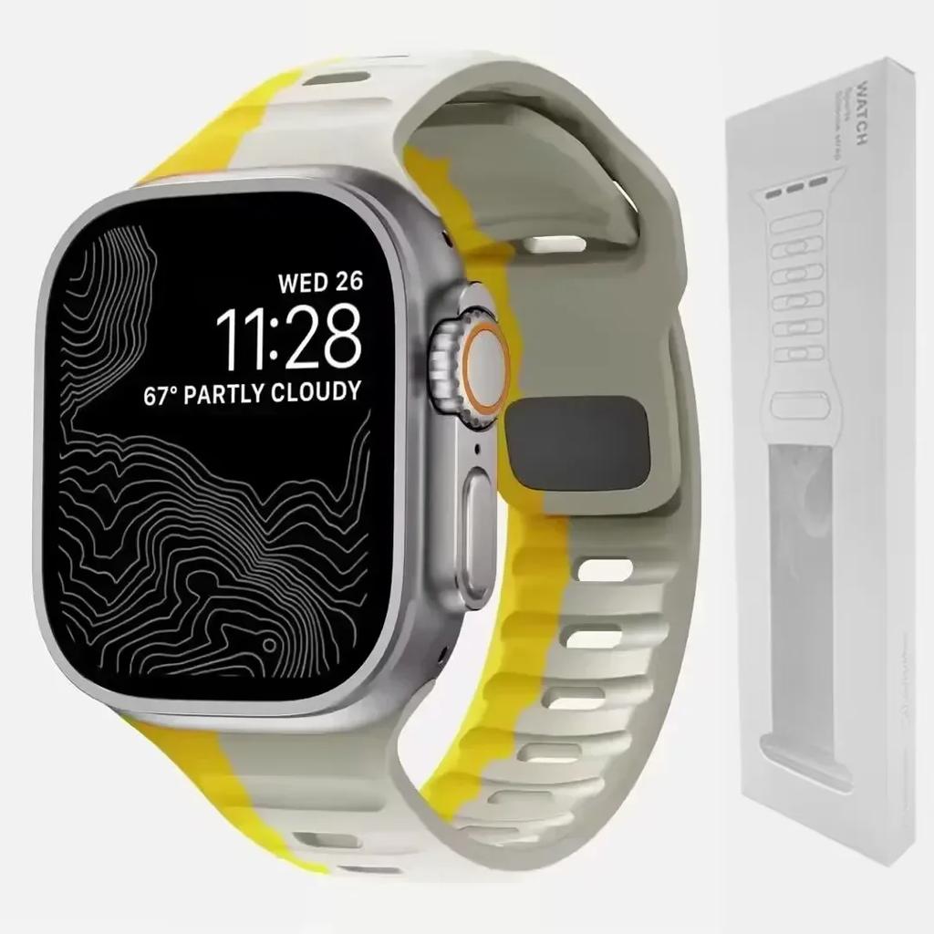 Soft Silicone Strap For Apple Watch Band Ultra 2 49mm 44mm 45mm 42mm 41mm 42mm sport Watchband iwatch Serise 5 6 7 8 9 bracelet