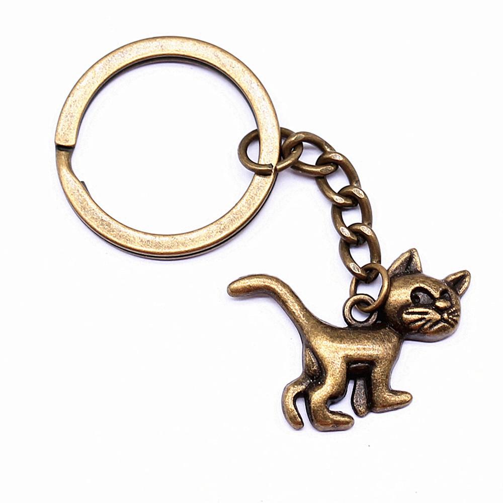 Cat Keychain Poultry Charm Pet Lover Key Holder 28mm Ring
