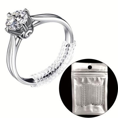 ערכת מידות טבעת בלתי נראית 12 יחידות - 4 מידות, מחבר בורג מסיליקון שקוף, מתאים לטבעות רפויות מושלם לחתונות ופעילויות חוץ