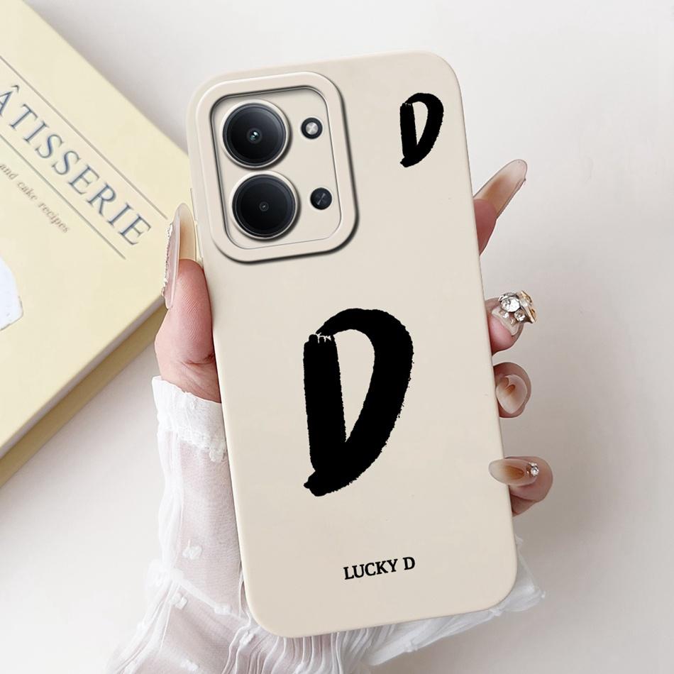 For Xiaomi Poco C85 4G Lucky Initial Letter Phone Case For Poco C85 C 85 4G Soft Silicone Shockproof Cases Bumpers