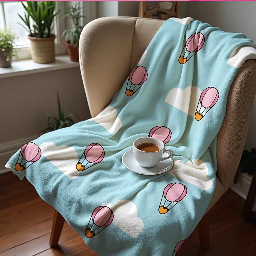 Pink Heart Disco Ball Soft Flannel Blanket Breathable Warm Throw for Office Car Sofa Kids Room Birthday Xmas Gift