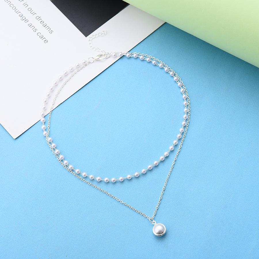 

Popular Girl Fashion Necklace 2025 New Net Red Retro Simple Double Pearl Necklace Women Wholesale Sales Nigeria Necklace мідний