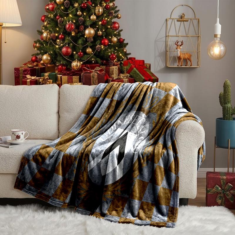 Udinese-Calcio Crest Design Throws Blanket Flannel Blankets Plush for Couch Bed Gifts for Men Women Travel picnic blanket Christmas fan gifts