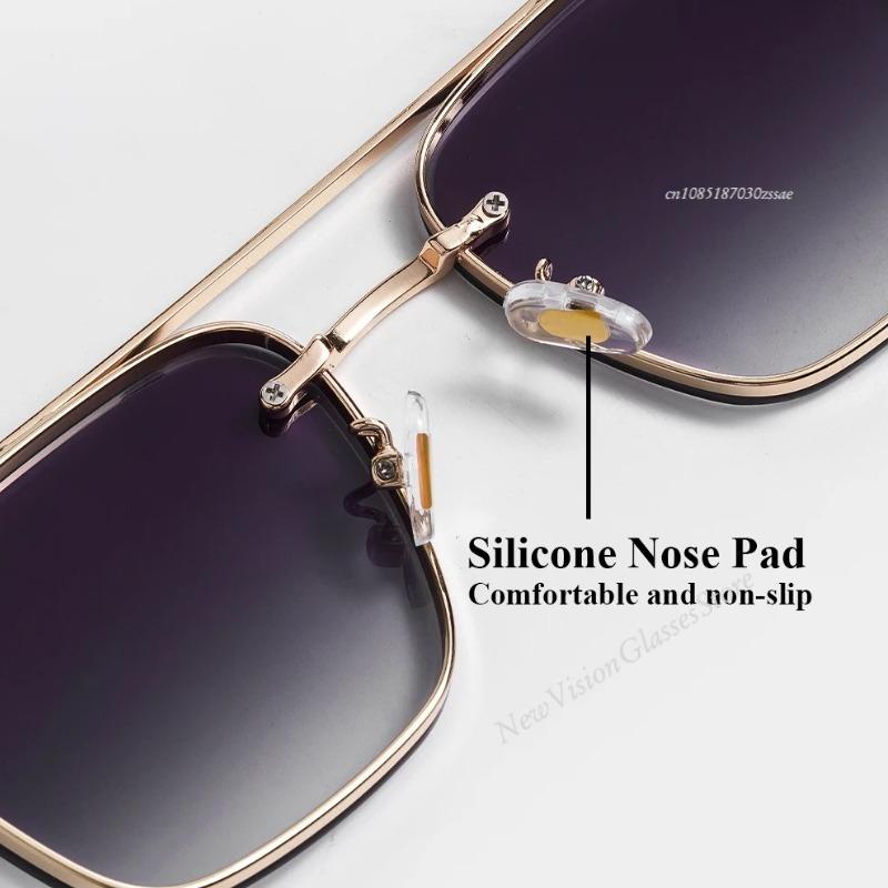 Square Mens Designer Sunglasses Metal Frame Gradient Luxury Shades Uv400 Rectangle Pilot Sun Glasses For Men