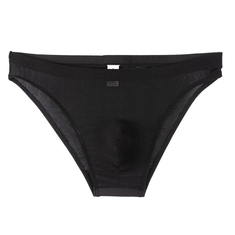 Men'S Sexy Briefs Transparent Mesh Panties Sexy Ice Silk Ultra-Thin Bikini Slip Homme U Convex Pouch Lingerie Underpants