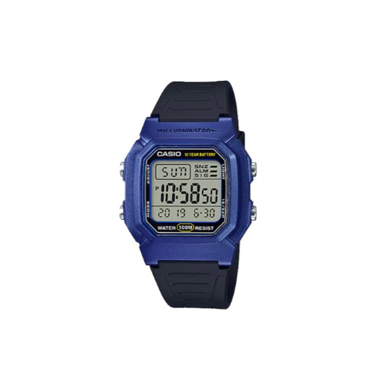 

Casio YOUTH series - silicone small square 100 meters waterproof quartz movement resin strap Japanese and Korean watch men s watch blue W-800HM-2A синий