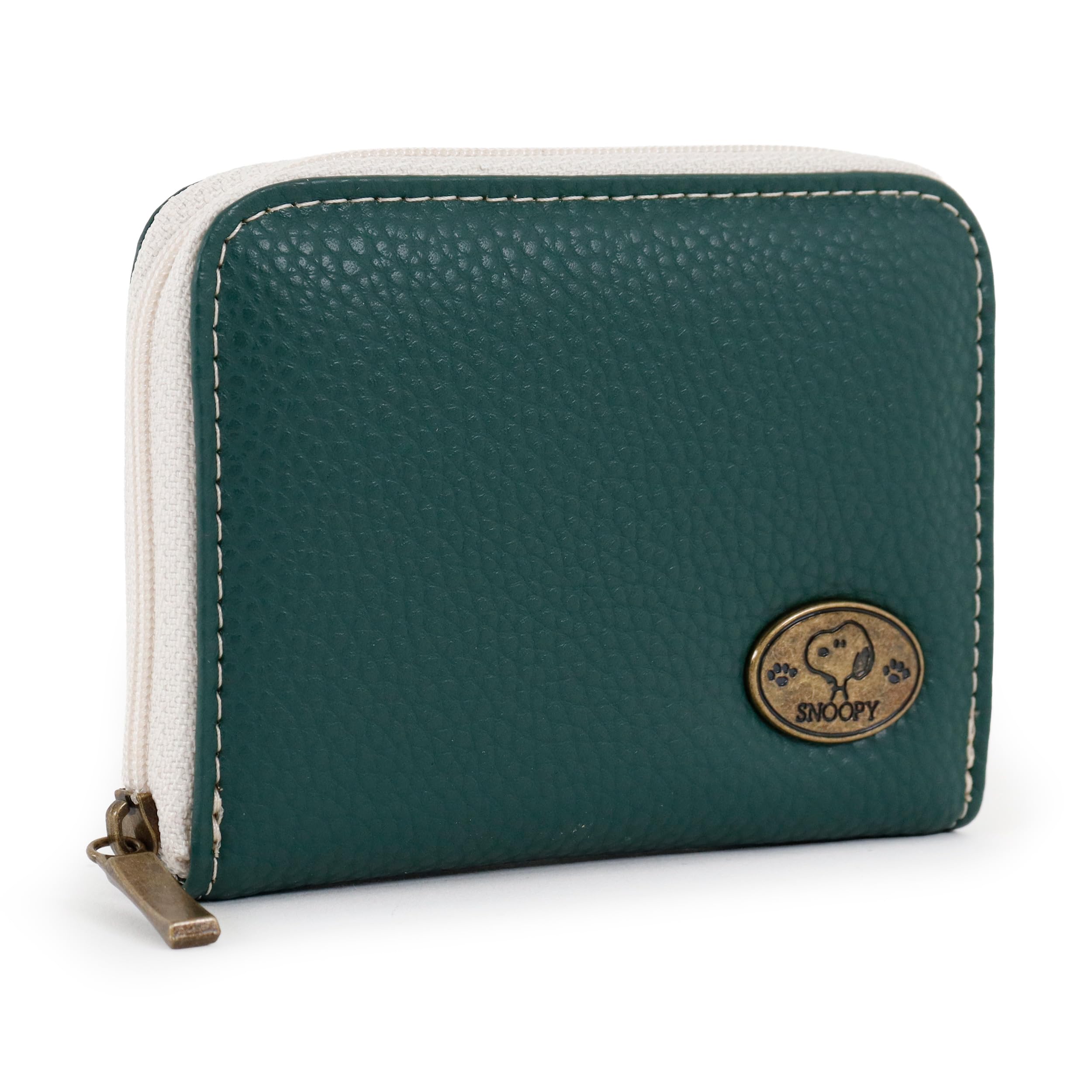 

Snoopy Coin Purse with Cute Antique Design Women s Zipper-Round Brooch, (Green)