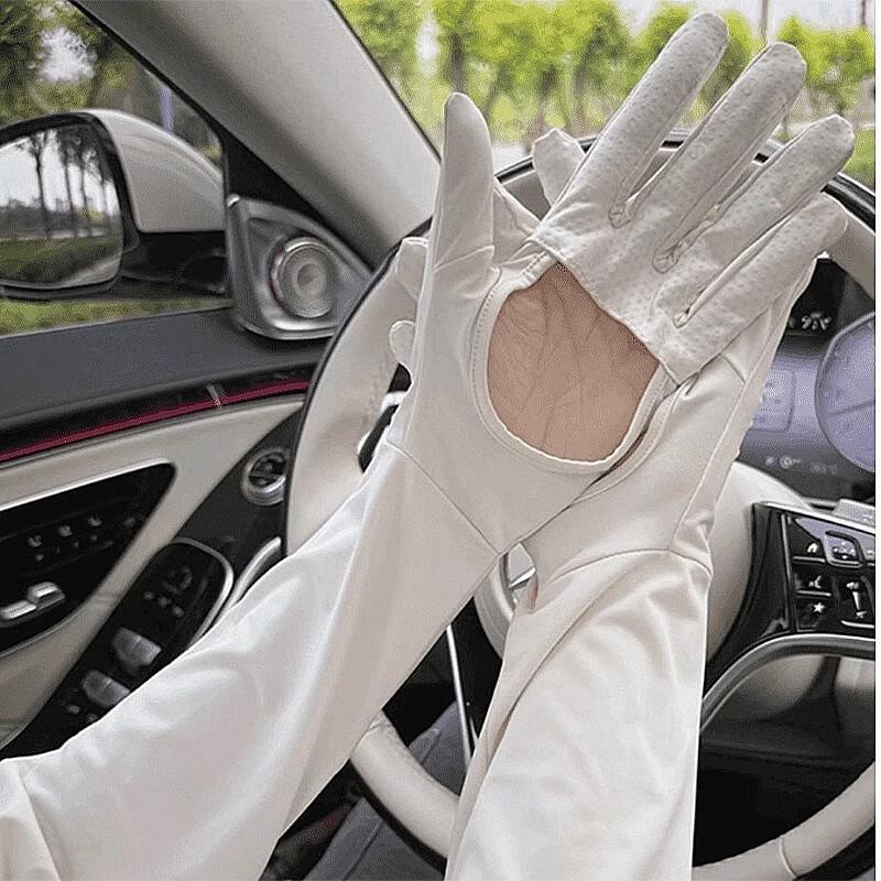 Miling Unisex Sun Protection Ice Silk Arm Sleeves One Size, 2-Pack