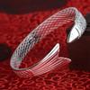 Silver Plated Openable Koi Fish Bracelet: Ethnic Style Lucky Fish Women's Jewelry