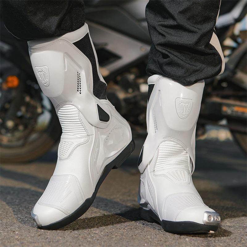 Bottes Moto Homme Vaster - Chaussures Motard Imperméables à Lacets, Certifiées CE Avec Protection