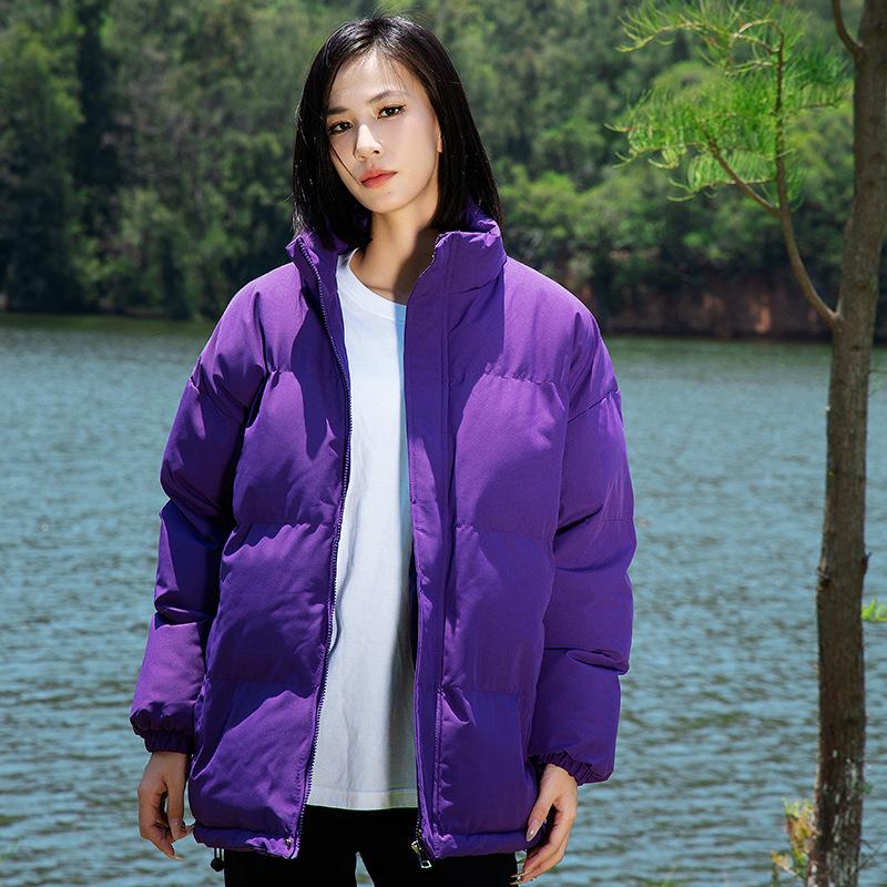 Casual Cotton Clothes Autumn and Winter New Fashion Hong Kong Style Loose Plus Size Versatile Fashion Solid Color Jacket Trendy Padded Clothes