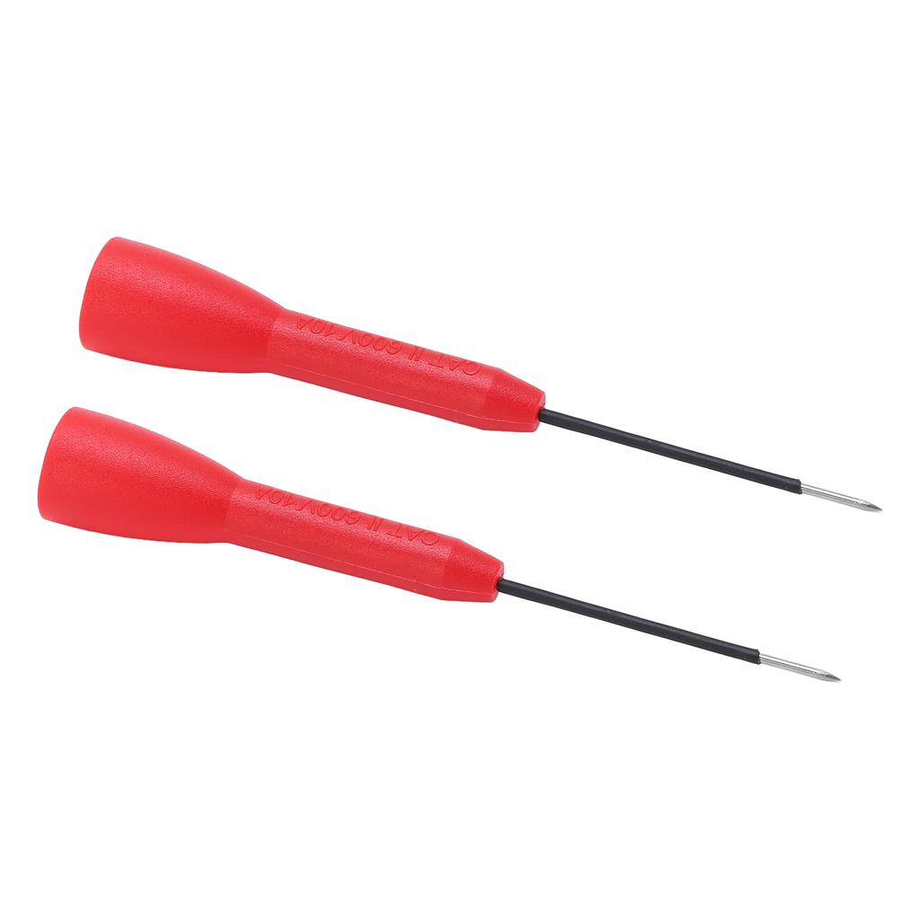2 stk Testprobe Isolasjonsbeskyttelse Enkel Betjening 1mm Multimeter Nål Piercing Probe 600V