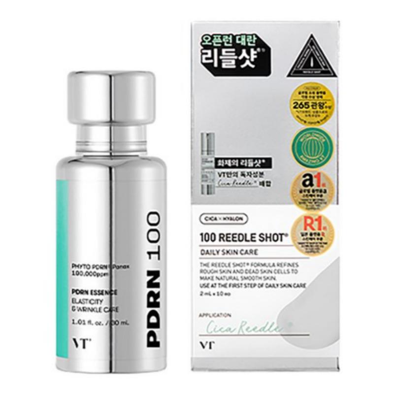 VT COSMETICS PDRN 100 Essence 30ml + Reedle Shot Stick Pouch 2ml × 10 Set