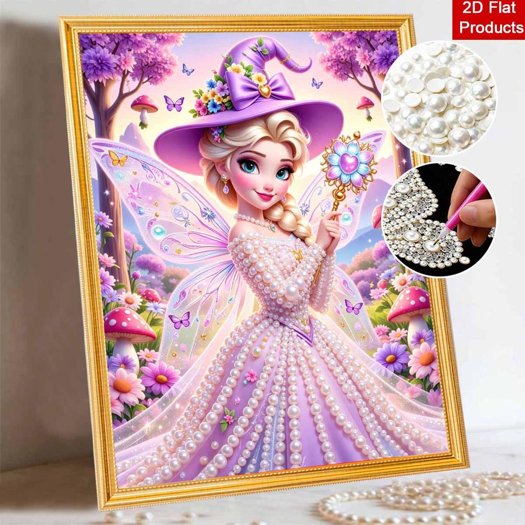 Disney Fairy Princess pearl painting handmade diy pearl art painting simple living room hanging painting decoration