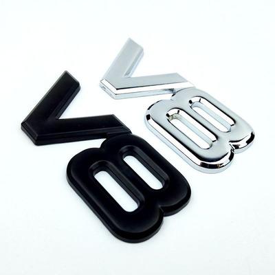 Insigne de Coffre de Voiture en Métal 3D Cylindrée V8 Accessoires de Voiture Autocollant Logo V8 Style de Voiture Autocollant de Voiture